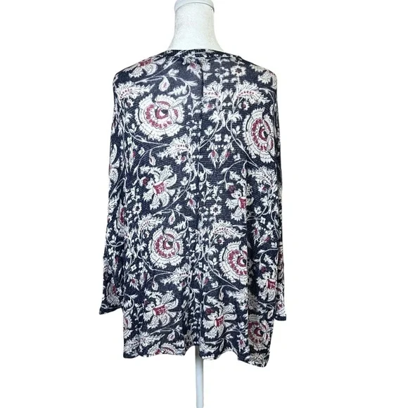 Abercrombie & Fitch Open Front Cardigan Sweater Lightweight Knit Floral One Size - Picture 5 of 11